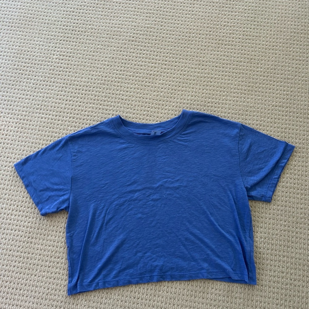 Blue Boxy Criss Cross Top